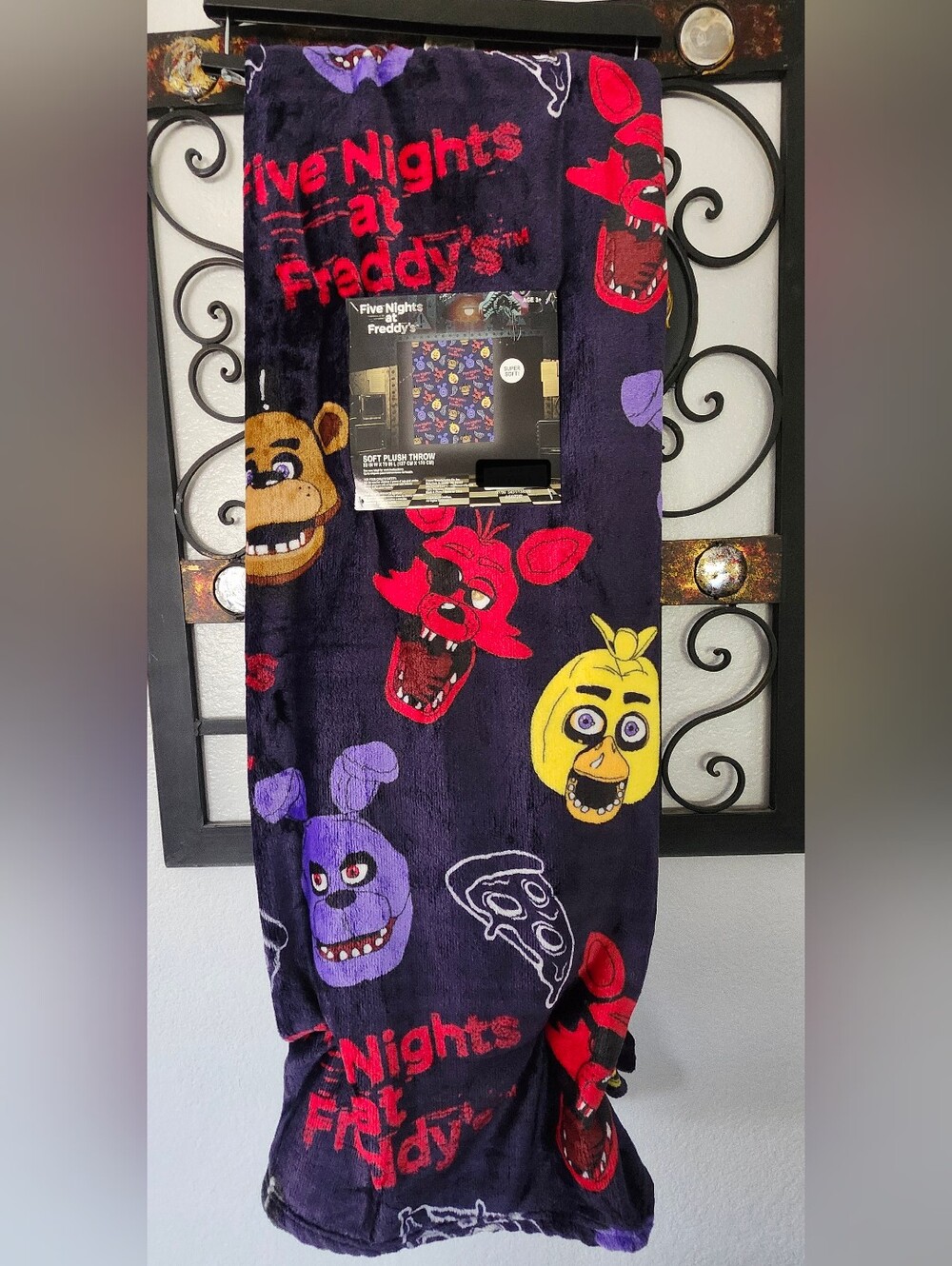 Five Nights At Freddy's Black Throw Blanket FNAF